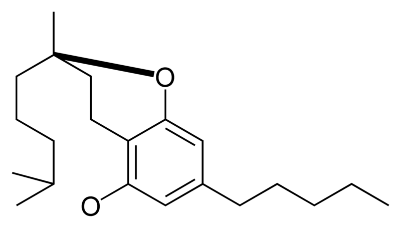 Chemical structure of the CBC-type cyclization of cannabinoids.