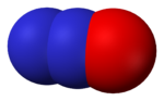 Nitrous oxide - space-filling model