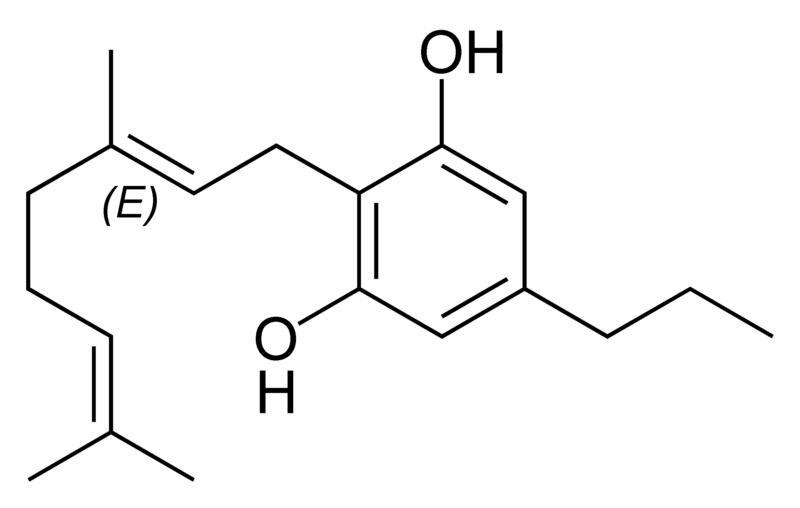 Chemical structure of cannabigerovarin.