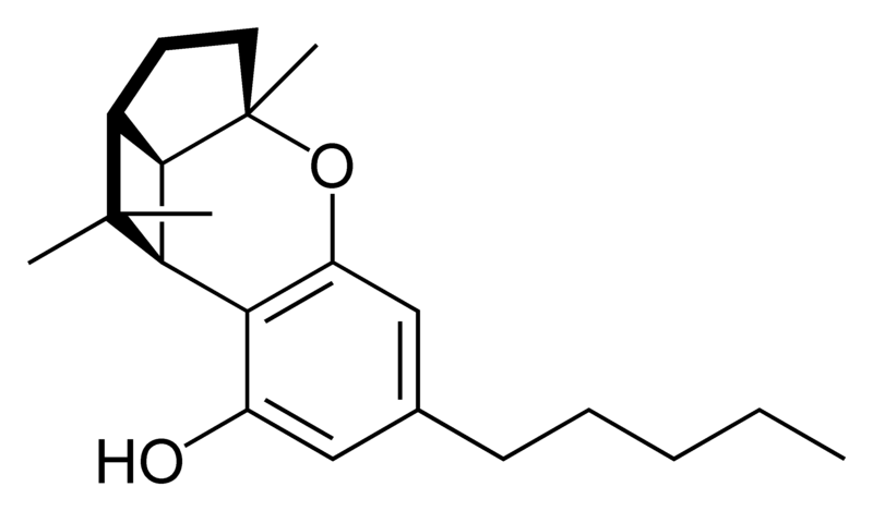 Chemical structure of cannabicyclol.