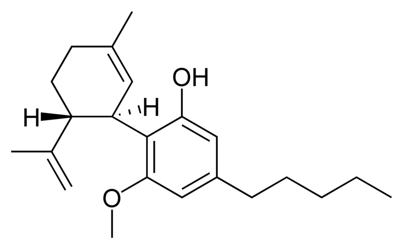 Chemical structure of cannabidiol momomethyl ether.