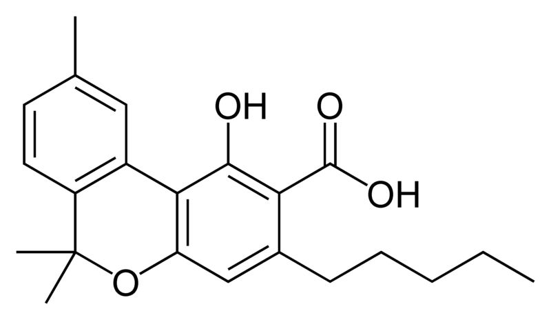 Chemical structure of cannabinolic acid A.