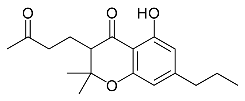 Chemical structure of cannabichromanone-C3