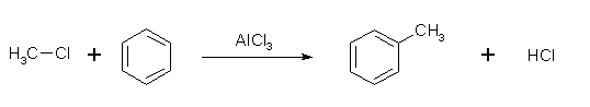 Friedel-Crafts alkylation of benzene with methyl chloride