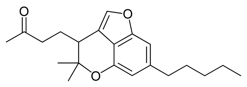 Chemical structure of cannabicoumaronone.
