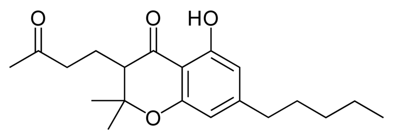 Chemical structure of cannabichromanone.