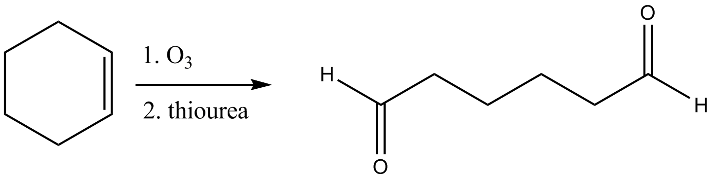 reduction cleavage of product from ozonolysis