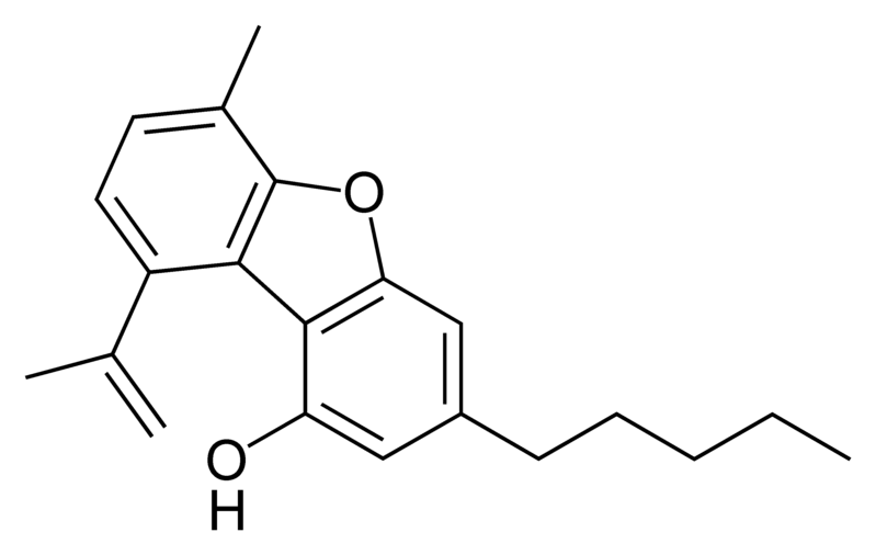 Chemical structure of dehydrocannabifuran.