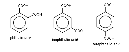 Phtalic acid, isophtalic acid, terepthalic acid