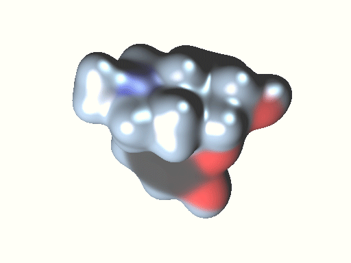 Animated model of the Morphine molecule