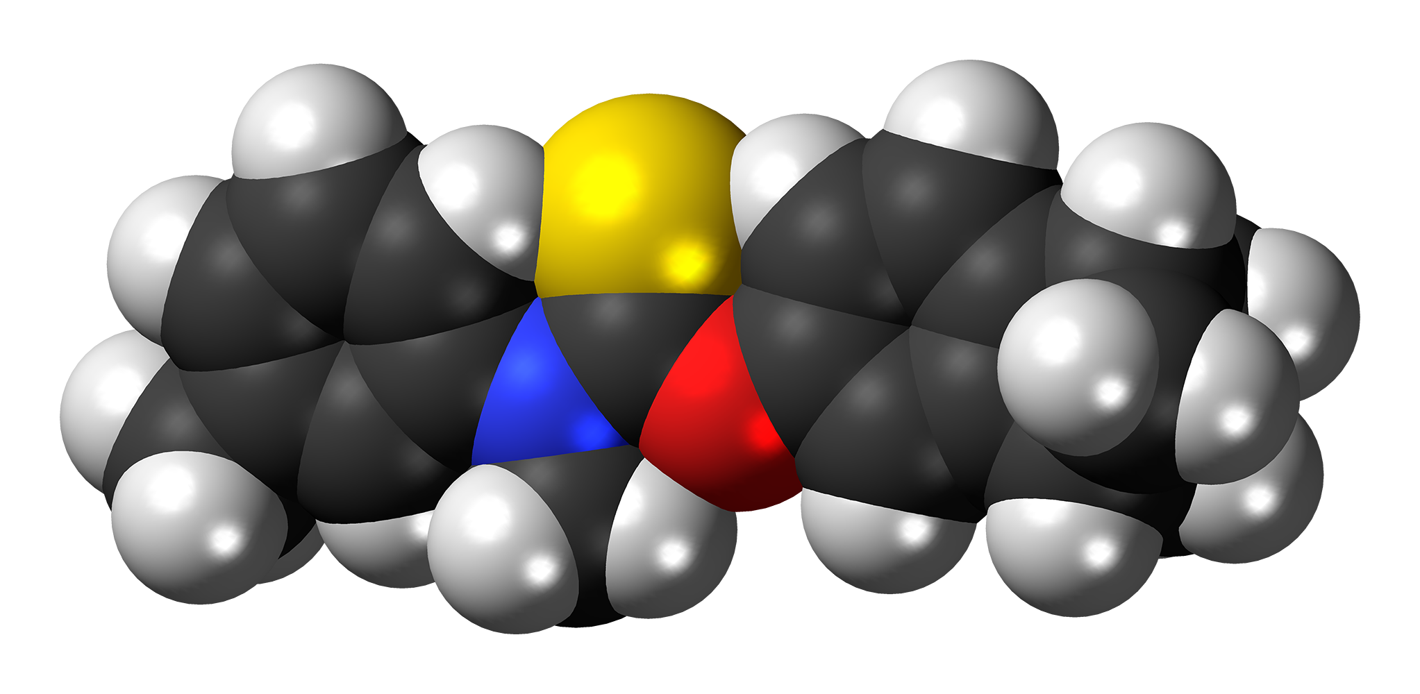 Space-filling model of the tolciclate molecule
