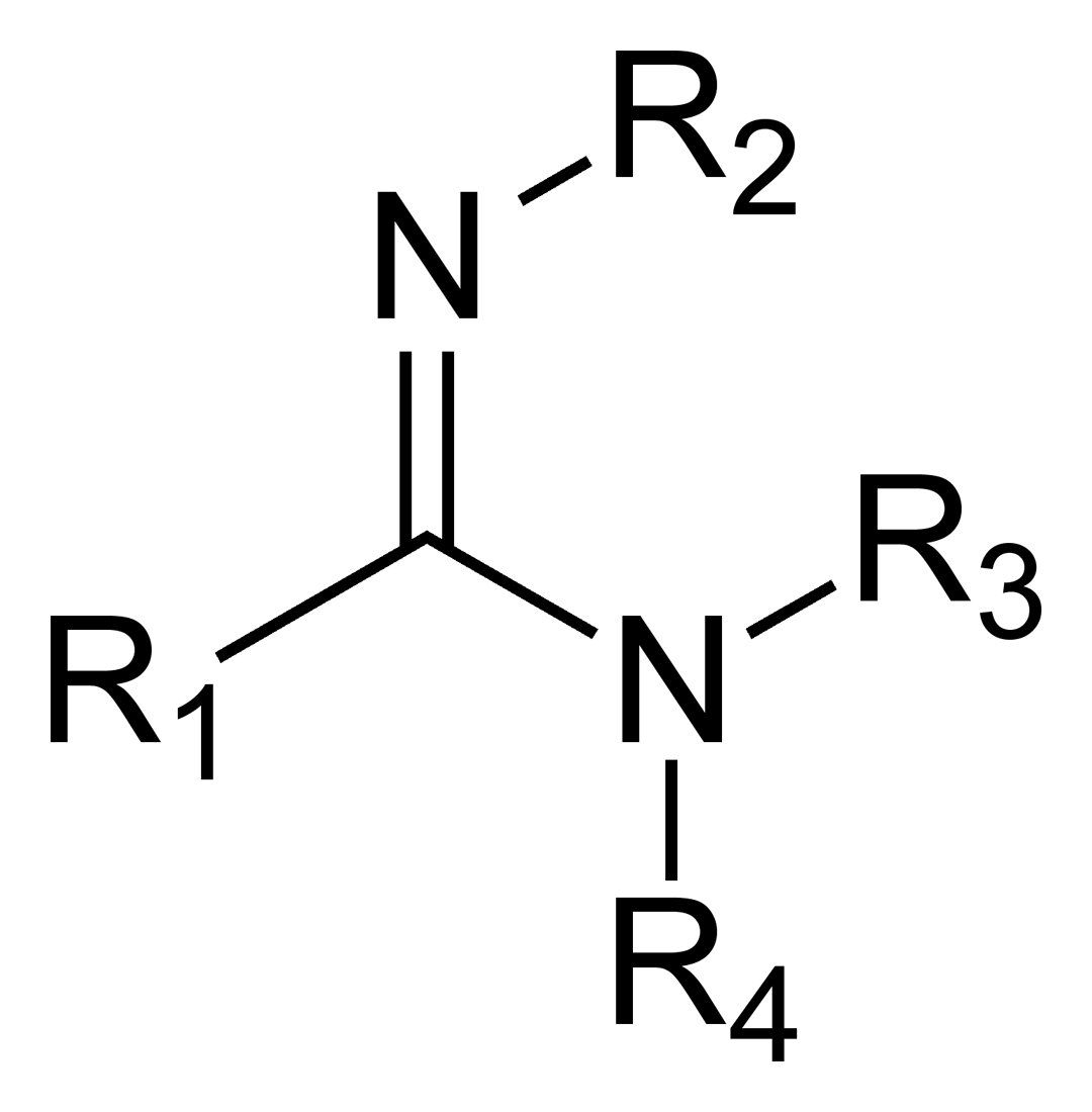 The general structure of a carboxamidine