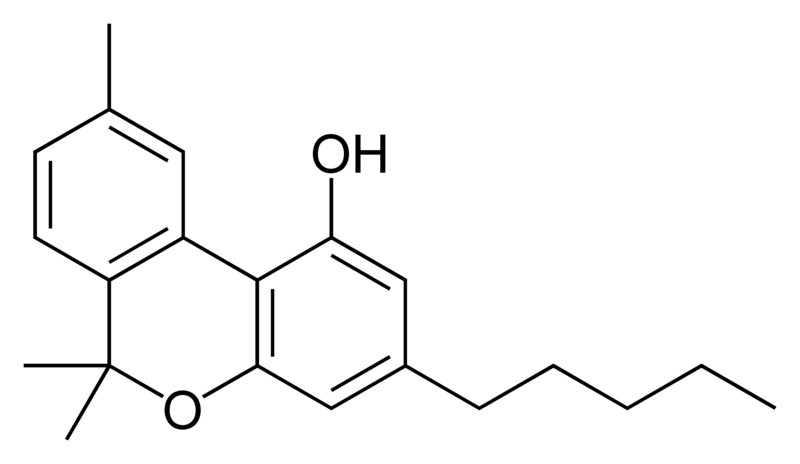 Chemical structure of cannabinol.