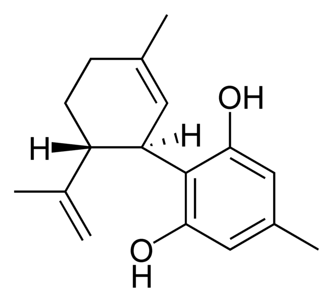Chemical structure of cannabidiorcol.