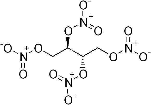 Skeletal formula of erythritol tetranitrate
