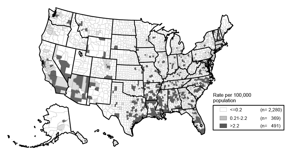 File:Primary and secondary syphilis rates by county.gif