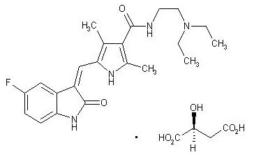 Sunitininb malate chemical structure.png