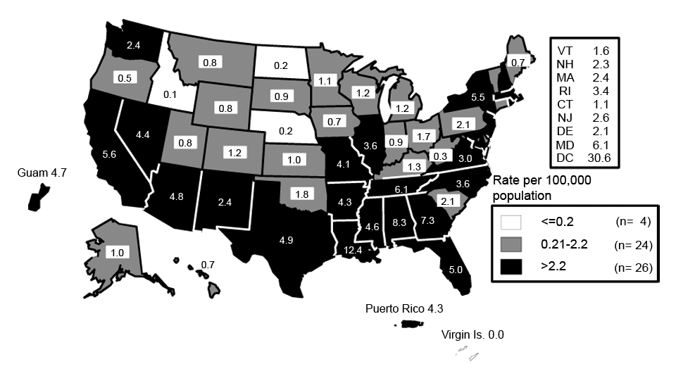 File:Primary and secondary syphilis rates by state.gif