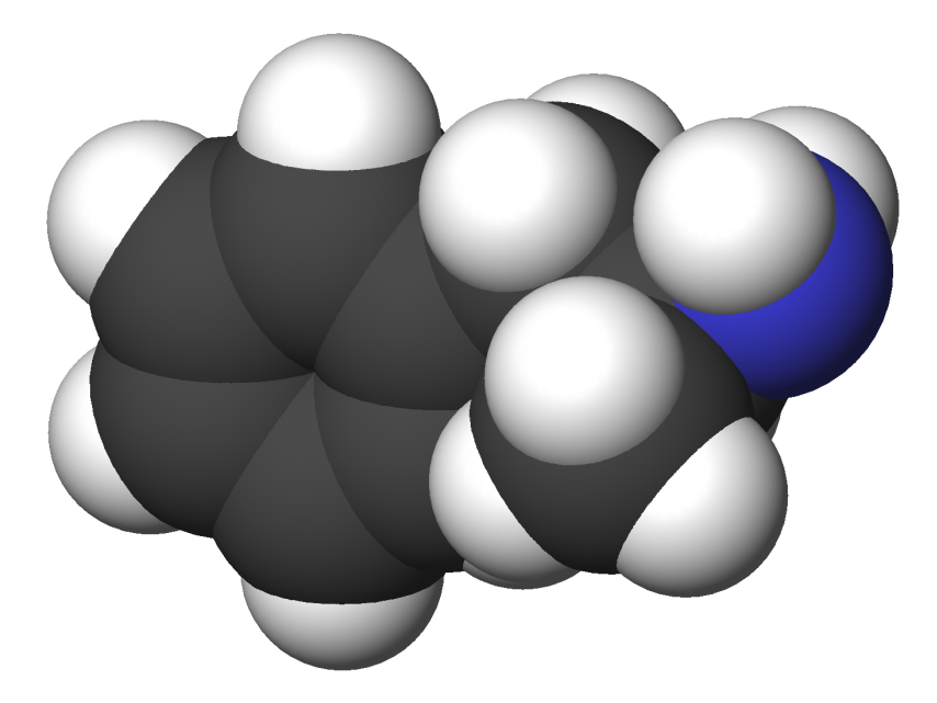 A 3d image of the amphetamine compound