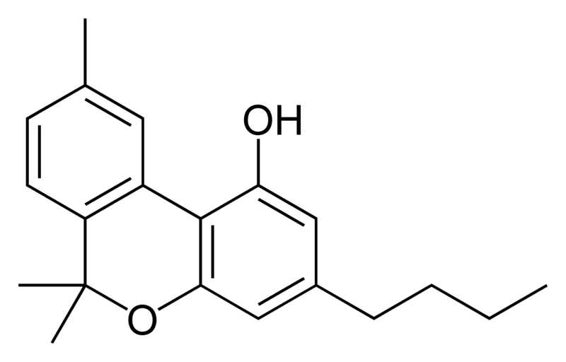 Chemical structure of cannabinol-C4