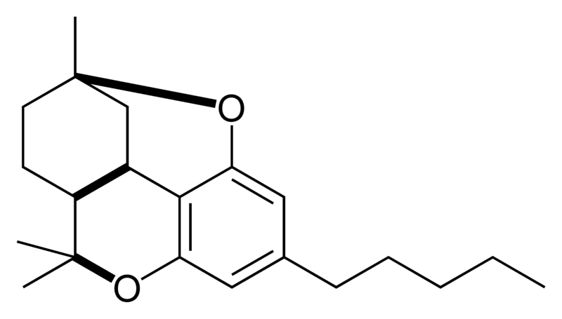 Chemical structure of the CBT-type cyclization of cannabinoids.