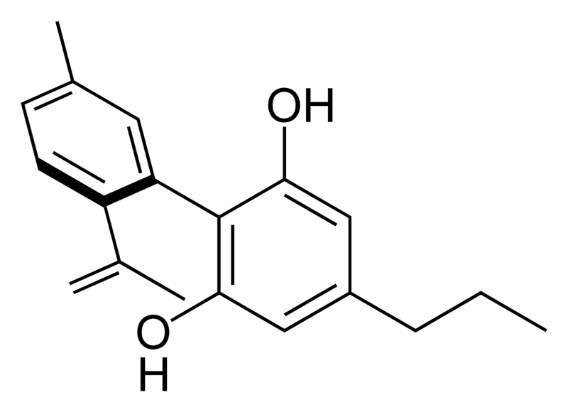 Chemical structure of cannabinodivarin.