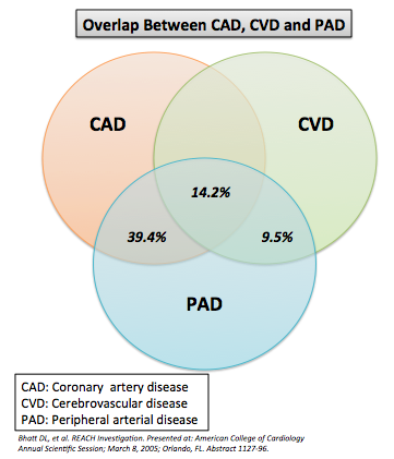 Overlap between PAD, CAD and CVD