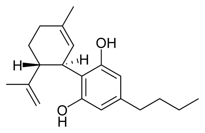 Chemical structure of cannabidiol-C4