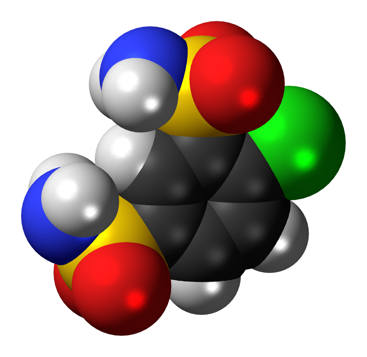 Ball-and-stick model of clofenamide