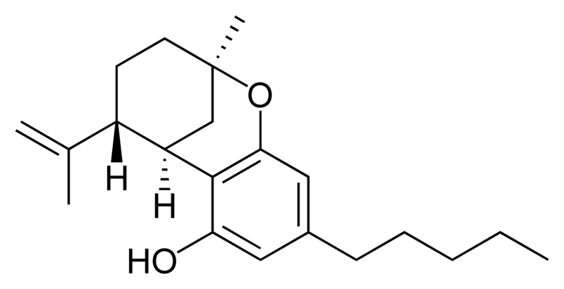 Chemical structure of delta-7-trans-isotetrahydrocannabinol.
