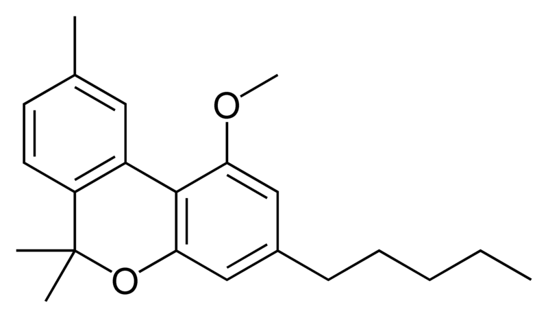 Chemical structure of cannabinol methyl ether.